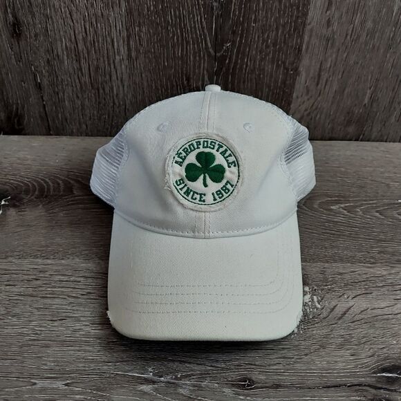 Aeropostale 3 Leaf Clover Distressed Baseball Cap - Picture 1 of 6